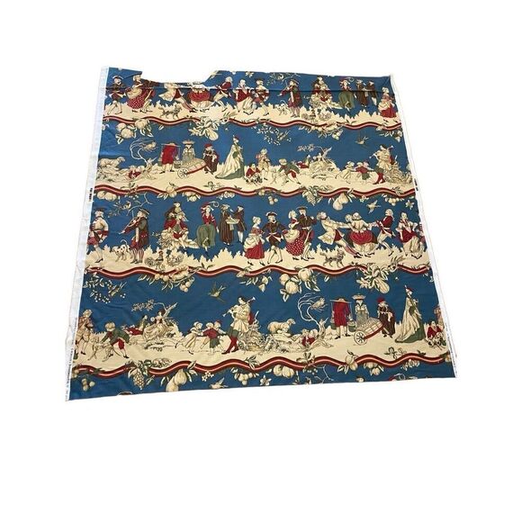 Brunschwig & Fils FABRIC Stanwich Festival HAND PRINT Colonial American Patriot - Picture 1 of 10